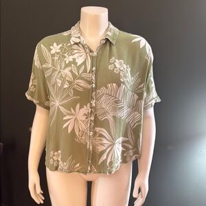 Patrons of Peace Green and White Button Down Shirt